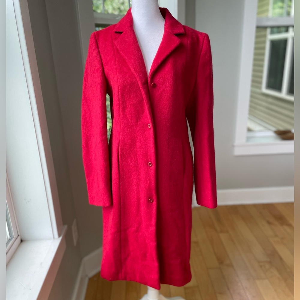 The Limited Classic Red Wool Mohair Long Dress Coat Size Small